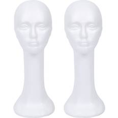 White Hair Styler Accessories Tlily 2X Long Neck Female Foam Head Model Hair Wig Mannequin Hat Stand Styrofoam