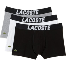 Lacoste Men's Logo Trunks 3-pack - Black/White/Heather Grey