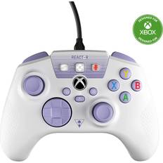 Game Controllers Turtle Beach REACT-R Controller Wired Game Controller – Licensed for Xbox Series X & Xbox Series S, Xbox One & Windows – Audio Controls, Mappable Buttons, Textured Grips White/Purple