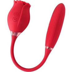 Sustainable Pleasure Red Rose Suction Vibrating Bullet