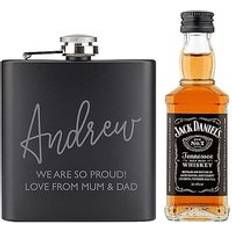 Black Hip Flasks Jack Daniels Daniels Personalised Miniature & Gift Set Hip Flask