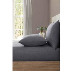 Lazy Linen 'Pure Washed Linen' Fitted Bed Sheet Black