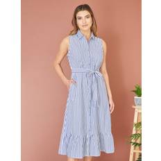 Clothing Yumi Cotton Blend Midi Dress, Blue