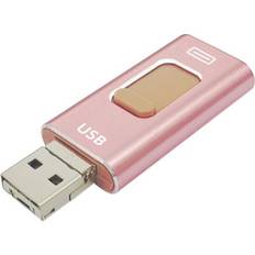 Keshen Micro USB Stick Flash Disk Type-C USB Flash Drive OTG Pen Drive for iPhone /Android/Tablet PC Pink