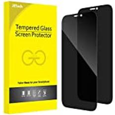 JeTech Privacy Full Täckning Skärmskydd för iPhone 12/12 Pro 6,1 Tum, Anti Spy Screen Protector Privat Härdat Glas Film, Fall Vänlig, 2-Pack