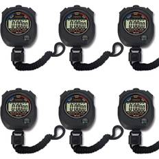 Stop Watches Pgzsy 6 Pack Multi-Function Electronic Digital Sport Stopwatch Timer, Large Display with Date Time and Alarm Function,Suitable for Sports Coaches Fitness Coaches and Referees