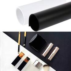 Photo Backgrounds Selens Selens 50x100cm PVC Backdrop 2pcs Background Photography Matte Waterproof for Flat Lay Food Product Cosmetic Photo Studio Shooting White Black