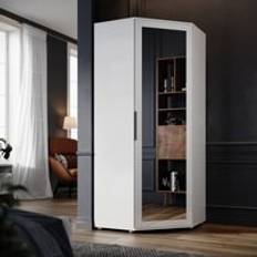 Elegant Single Door High Gloss Corner with Wardrobe