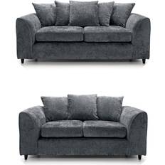 Furnishings For Less UK & 2 Set Monaco Crushed Chenille Sofa