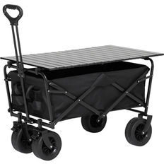 Utility Wagons Towallmark Collapsible Folding Outdoor Camping Wagon, Park Utility Wagon Picnic Camping Cart Black