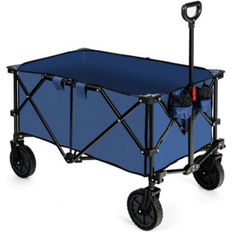 Costway Folding Collapsible Wagon Utility Camping Cart Navy