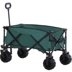 OutSunny Pull Along Cart Folding Cargo Wagon Trolley