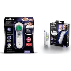 Braun No Touch forehead thermometer, NTF3000 & Healthcare ThermoScan 7 Ear thermometer with Age Precision accurate, convenient, temperature screening