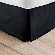 Black Valance Sheets Linen Market Linen Market Plisserad Sängkappa Svart