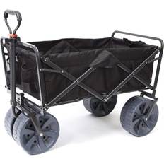 MacSports Heavy Duty Collapsible Folding All Terrain Utility Wagon Beach Cart Black