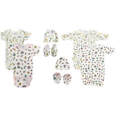 Bambini NC-0615 Newborn Baby Girl Piece Layette Sets, White & Pink