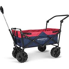 Wonderfold WonderFold Pull & Push Collapsible Utility Folding Wagon with All Terrain Wide Tire Navy/Red