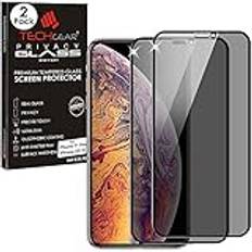 Screen Protectors TechGear [2 Pack Anti Spy Screen Protector for iPhone 11 Pro, iPhone XS/X PRIVACY 3D GLASS Edition Genuine Tempered Glass Full Screen Protector