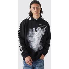 Ropa boohooMAN Oversized Ofcl Statue Graphic Hoodie - Black