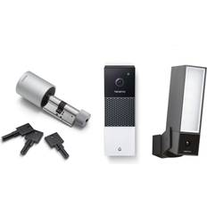 Netatmo Smart Doorlock + Smart Key 3er-Set + Video-Türklingel + Außenkamera