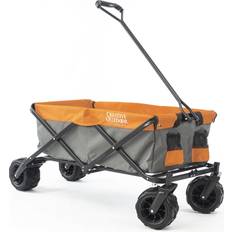 Creative Outdoor Distributor Collapsible Folding Wagon Cart for Cargo All Terrain Beach Park Garden Sports & Camping Orange & Gray