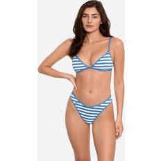 Polo Ralph Lauren Women Swimwear Polo Ralph Lauren Pique Stripe High Leg Scoop Riviera Blue & White