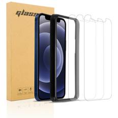 Apple iPhone 12 Pro Screen Protectors Cadorabo 3x Tempered Glass for Apple iPhone 12 6,1" inch Protection Film with installation aid Display Saver Protective