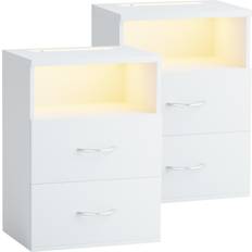 Chrome Bedside Tables Casaria Jamie Set of 2 55 x 40 x 28 cm Bedside Table
