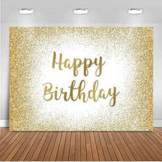 Avezano Mocsicka Happy Birthday Backdrop Gold Birthday Photo Backdrops for Girl 7x5ft Sweet 16 Birthday Photography Background