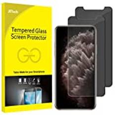 JeTech Privacy Screen Protector for iPhone 11 Pro Max and iPhone Xs Max 6.5-Inch, Anti Spy Tempered Glass Film, 2-Pack