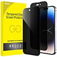 JeTech Skärmskydd JeTech Privacy Full Täckning Skärmskydd för iPhone 14 Pro Max 6,7-Tums, Anti Spy Screen Protector Privat Härdat Glas Film, Fall Vänlig, 2-Pack