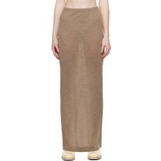 Cashmere - Women Skirts ÉTERNE Taupe Emma Maxi Skirt Millet L-XL