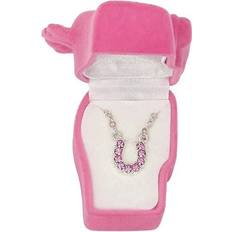 Children Necklaces AWST Int'l Rhinestone Horseshoe Necklace with Horse Head Gift Box