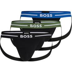 Clothing BOSS Three-pack of stretch-cotton jock straps with logo waistbands