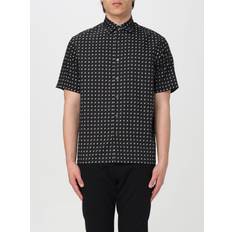 Emporio Armani Herr Skjortor Emporio Armani Örn Logo Kortärmad Skjorta - Svart