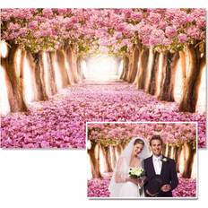 Photo Backgrounds Aofoto AOFOTO 8x6ft Spring Cherry Blossom Backdrop Sweet Pink Flowers Tree Floral Petal Boulevard Photography Background Wedding Tea Party Decoration Girl Bride Woman Lady Portrait Photo Studio Props Vinyl