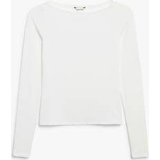 Clothing Monki Langærmet Top Med Bådudskæring, Toppe. Farve: White størrelse