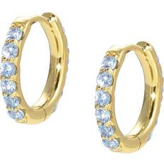 Nomination Gold Earrings Nomination Lovelight Gold Blue Hoop Earrings