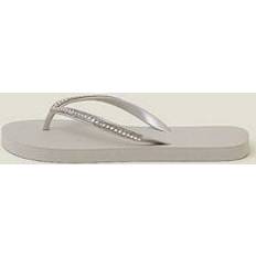 Silver Flip-Flops Accessorize Embellished Flip Flops Silver