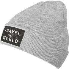 Beanies JUNZAN Travel The World1 Mens Winter Hats Thick Knit Cuff Beanie Cap Beanie Hat