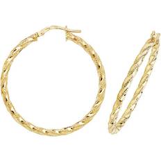 Gold Jewellery 9ct Yellow 30mm Dc Hoop Earrings ER952-30 Si