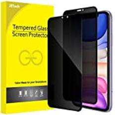 JeTech Privacy Full Täckning Skärmskydd för iPhone 11/XR 6,1 Tum, Anti Spy Screen Protector Privat Härdat Glas Film, Fall Vänlig, 2-Pack