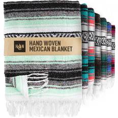 Zulay Kitchen Handcrafted Large Mexican Artisanal Handwoven Serape Blankets