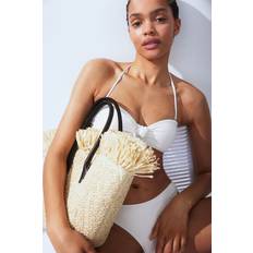 Bikinioberteile H&M Damen Wattiertes Bandeau-Bikinitop Weiß
