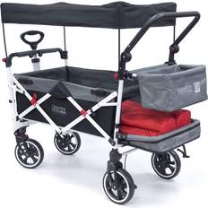 Utility Wagons Creative Outdoor Distributor Push Pull Stroller Wagon for Kids, 150lbs Weight Capacity, All-Terrain Collapsible Folding Cart with Canopy, Garden, Tailgate, Camping, Park, Beach