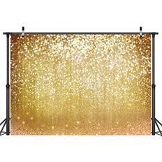 Photo Backgrounds LYWYGG 7x5FT Vinyl Photography Backdrop Golden Particles Speckle Dreamy Fantasy Dreamlike Theme Metal Festive Holiday Party Decorative Photography Backdrop CP-10