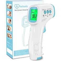 Fever Thermometers Hetaida Digital Thermometer for Adults and Kids, No Touch Forehead Thermometer for Baby, 2 in 1 Body Surface Mode Infrared Thermometer with Fever Alarm and Instant Accuracy Readings