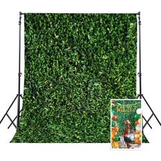 Riyidecor Riyidecor Green Leaves Wall Backdrop Fabric Polyester Spring Lawn Greenery Grass 5Wx7H Feet Natural Outside Wedding Birthday Photography Background Baby Shower Party Photo Studio Shoot Backdrop