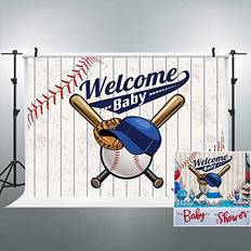 Riyidecor Baseball Welcome Baby Shower Backdrop Boy Kids