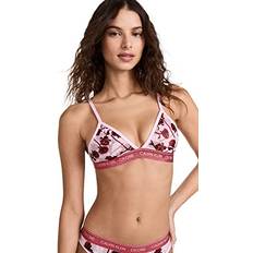 Calvin Klein Underwear Women's CK One Unlined Triangle Bralette, Pale Orchid680/V34, Floral, Pink